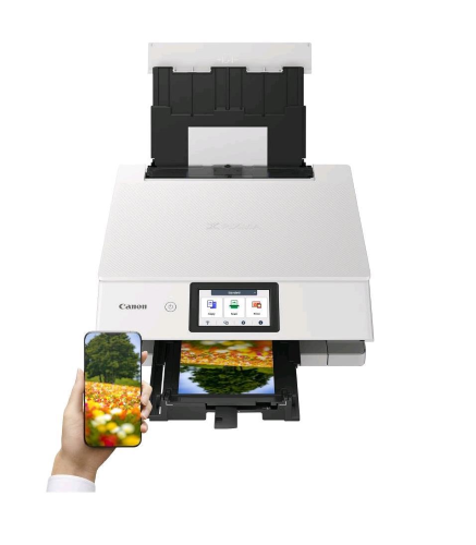 Canon PIXMA TS8751 - Stampante multifunzione - colore - ink-jet - Legal (216 x 356 mm) (originale) - A4/Legal (supporti) - fino a 15 ipm (stampa) - 200 fogli - USB 2.0, Wi-Fi(ac) - bianco